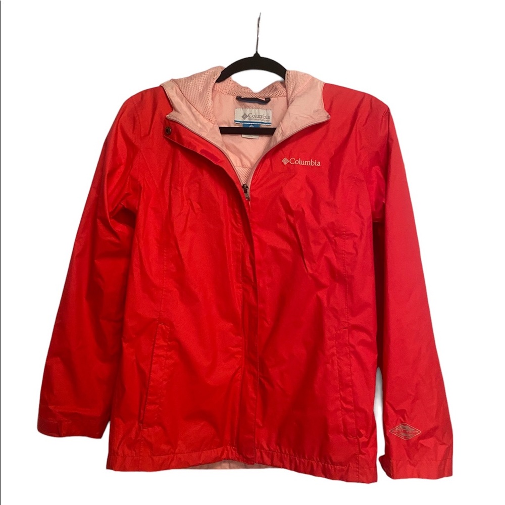 Columbia Big Girls L Rain Jacket, pink